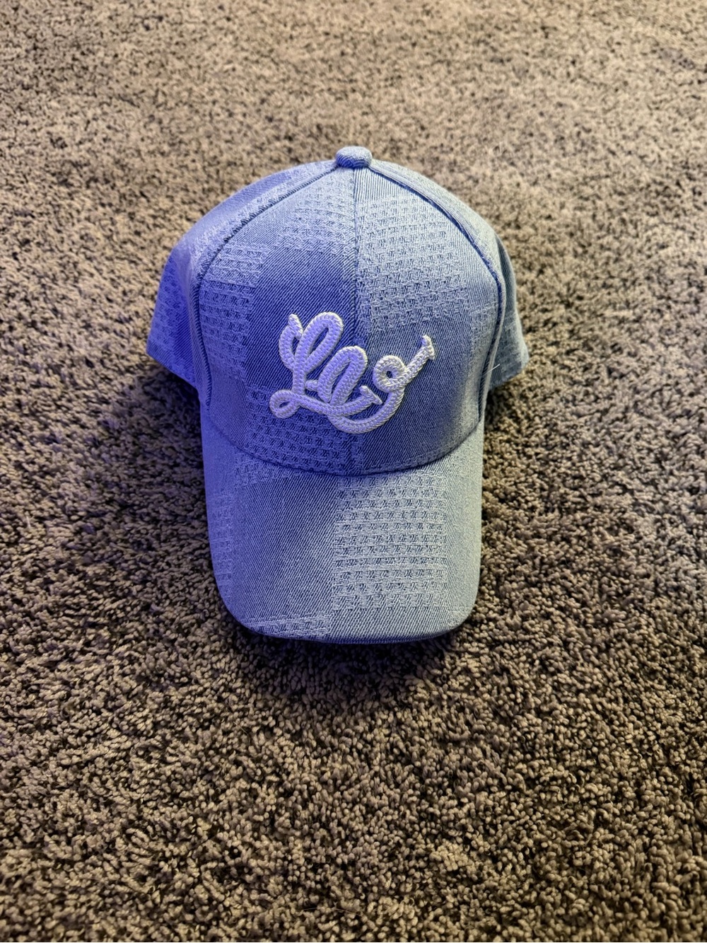 Louis Vuitton Light Blue Embroidered Logo Baseball Cap